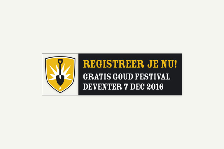 Visuele identiteit Gratis goud festival