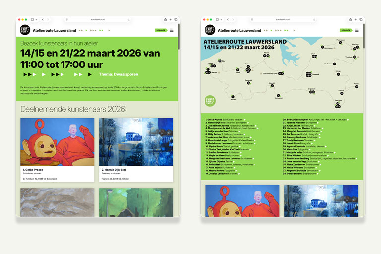 huisstijl & website kunst aan huis